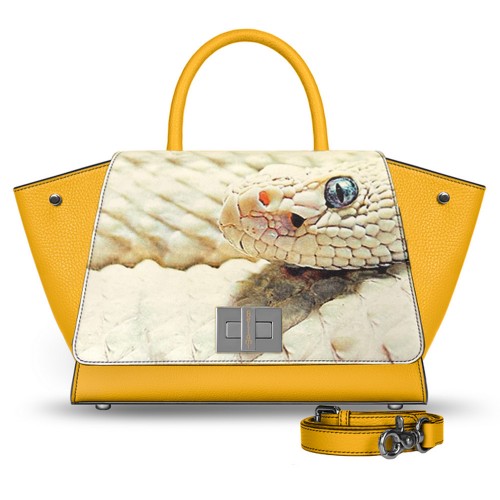 Borsa cartella in pelle fatta a mano giallo ocra chiusura con fibbie e –  Vico Langella